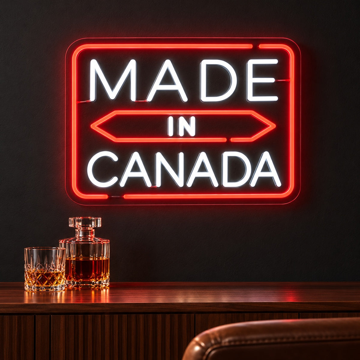 Made In Canada LED Neon Sign - advertising view