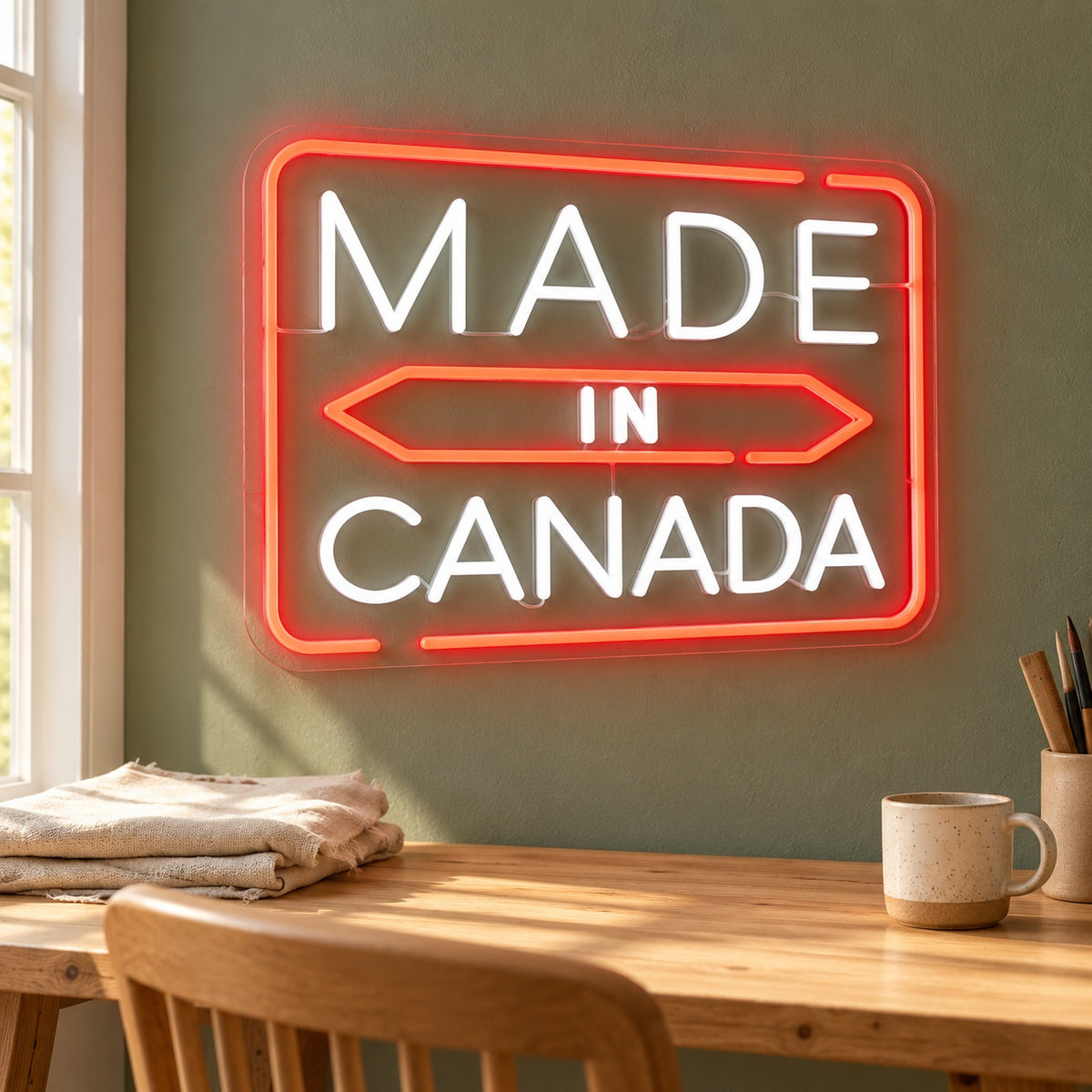 Made In Canada LED Neon Sign - lifestyle view
