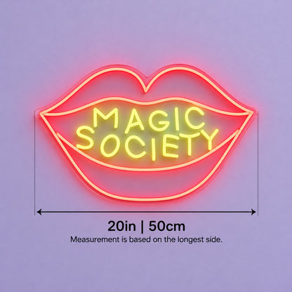 Magic Society LED Neon Sign - size guide
