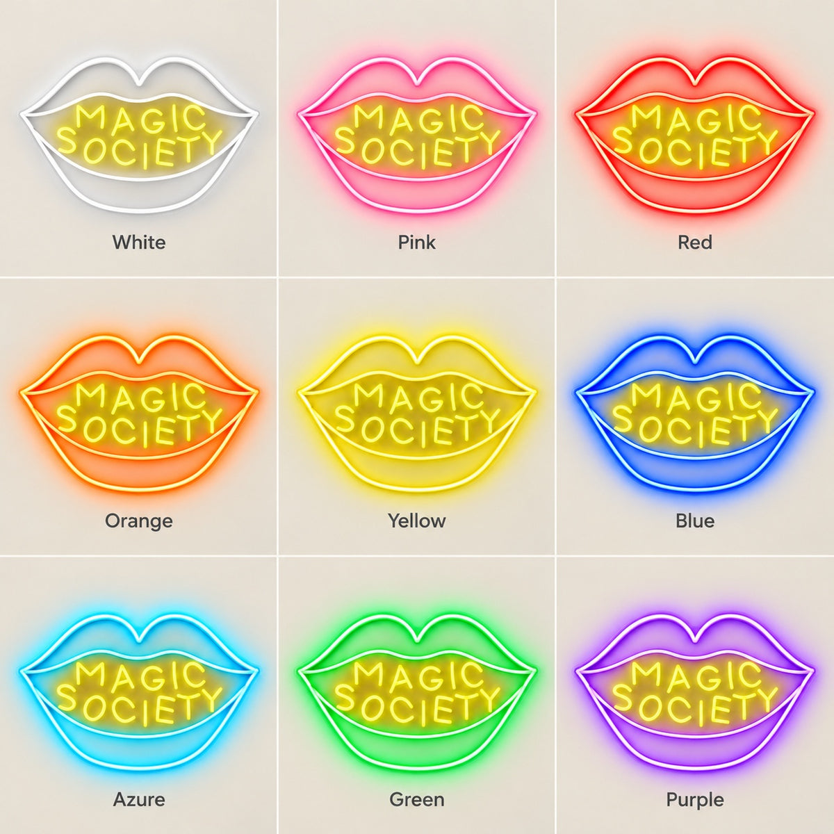 Magic Society LED Neon Sign - nine-color grid