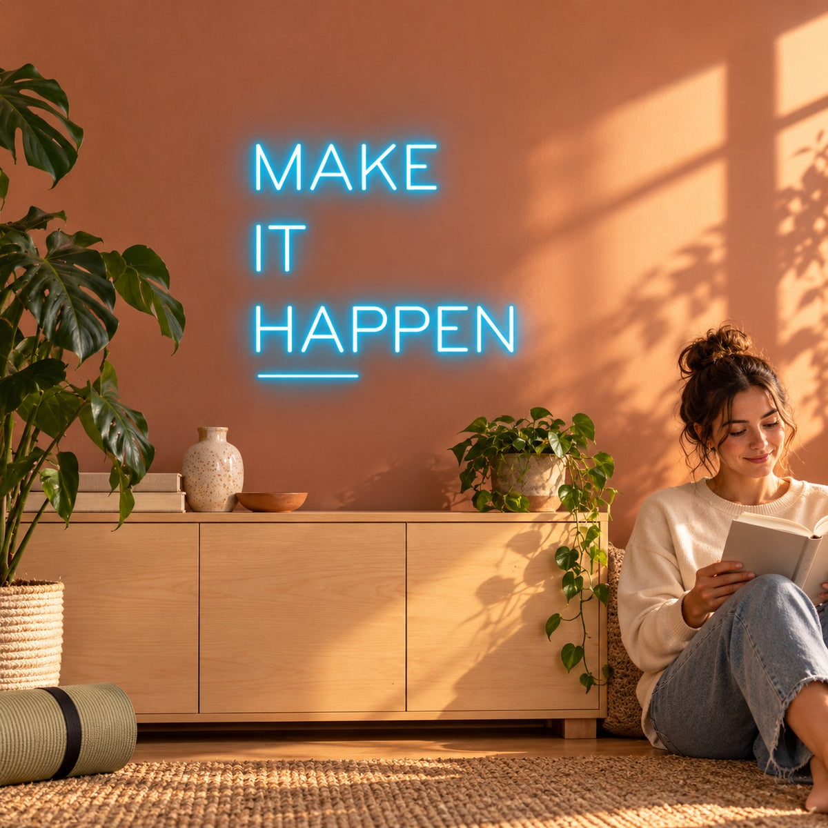 Make It Happen LED Neon Sign - lifestyle view