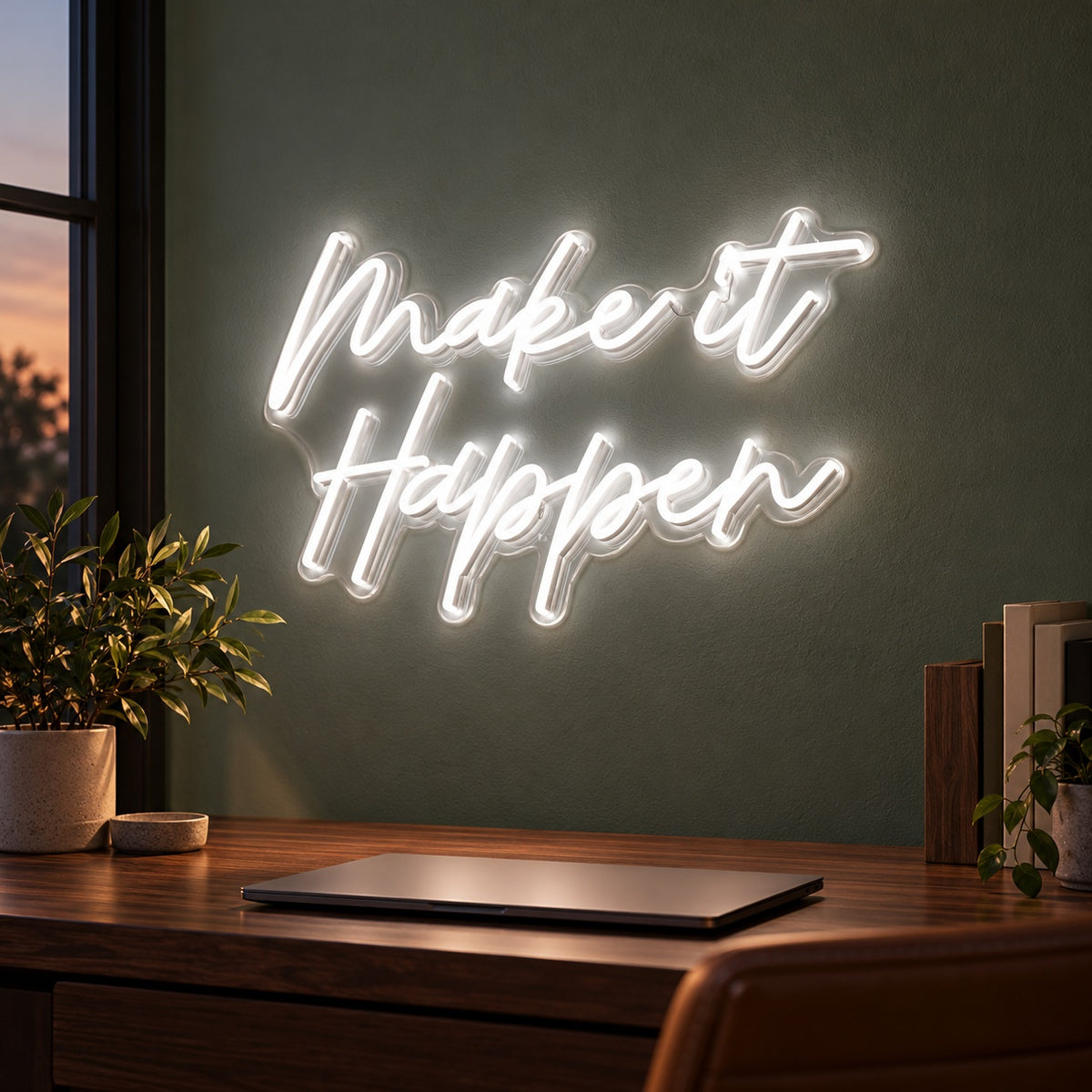 Make It Happen LED Neon Sign - advertising view