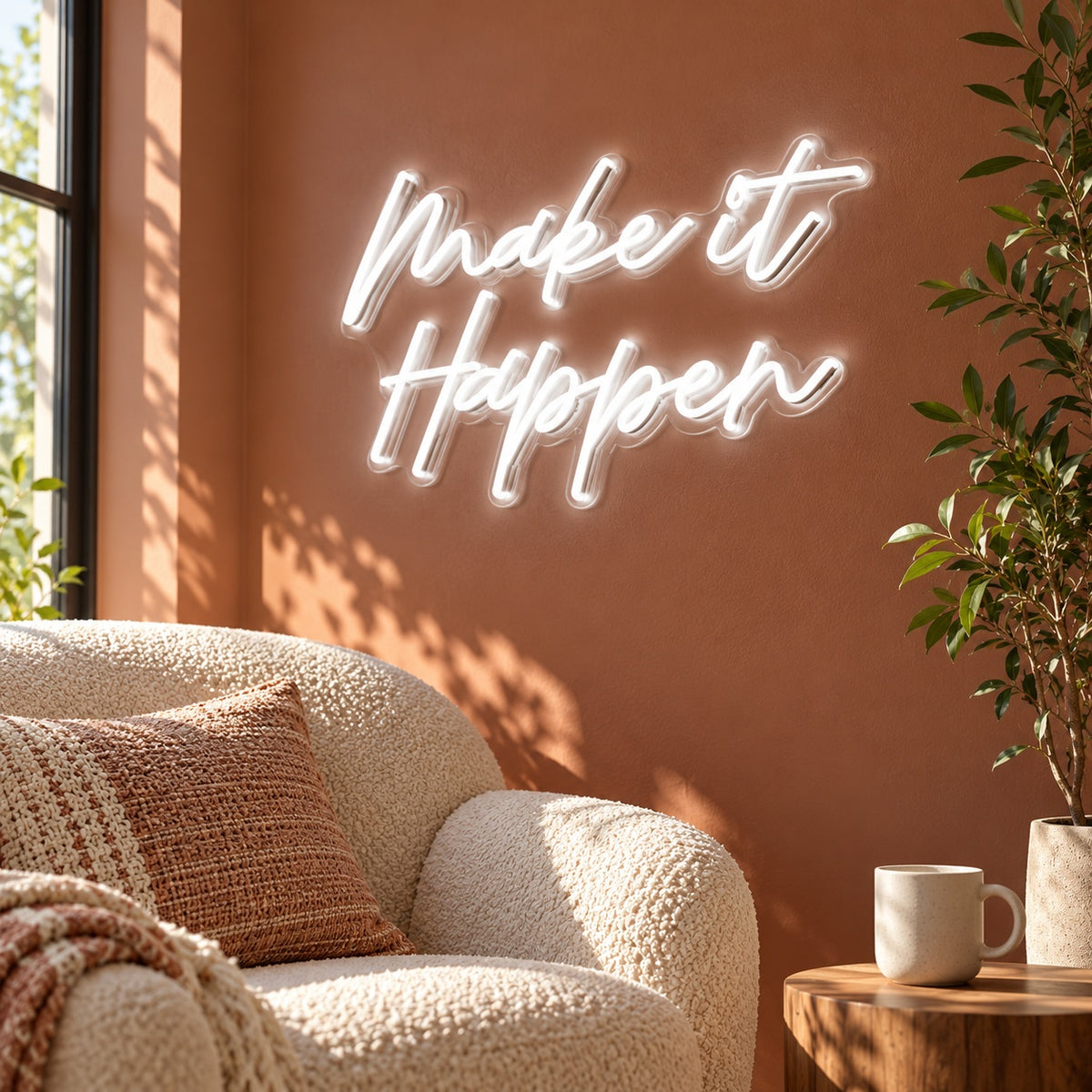 Make It Happen LED Neon Sign - lifestyle view