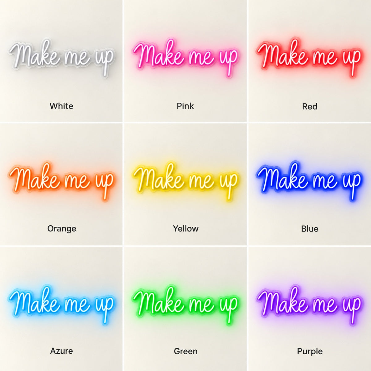 Make Me Up LED Neon Sign - nine-color grid
