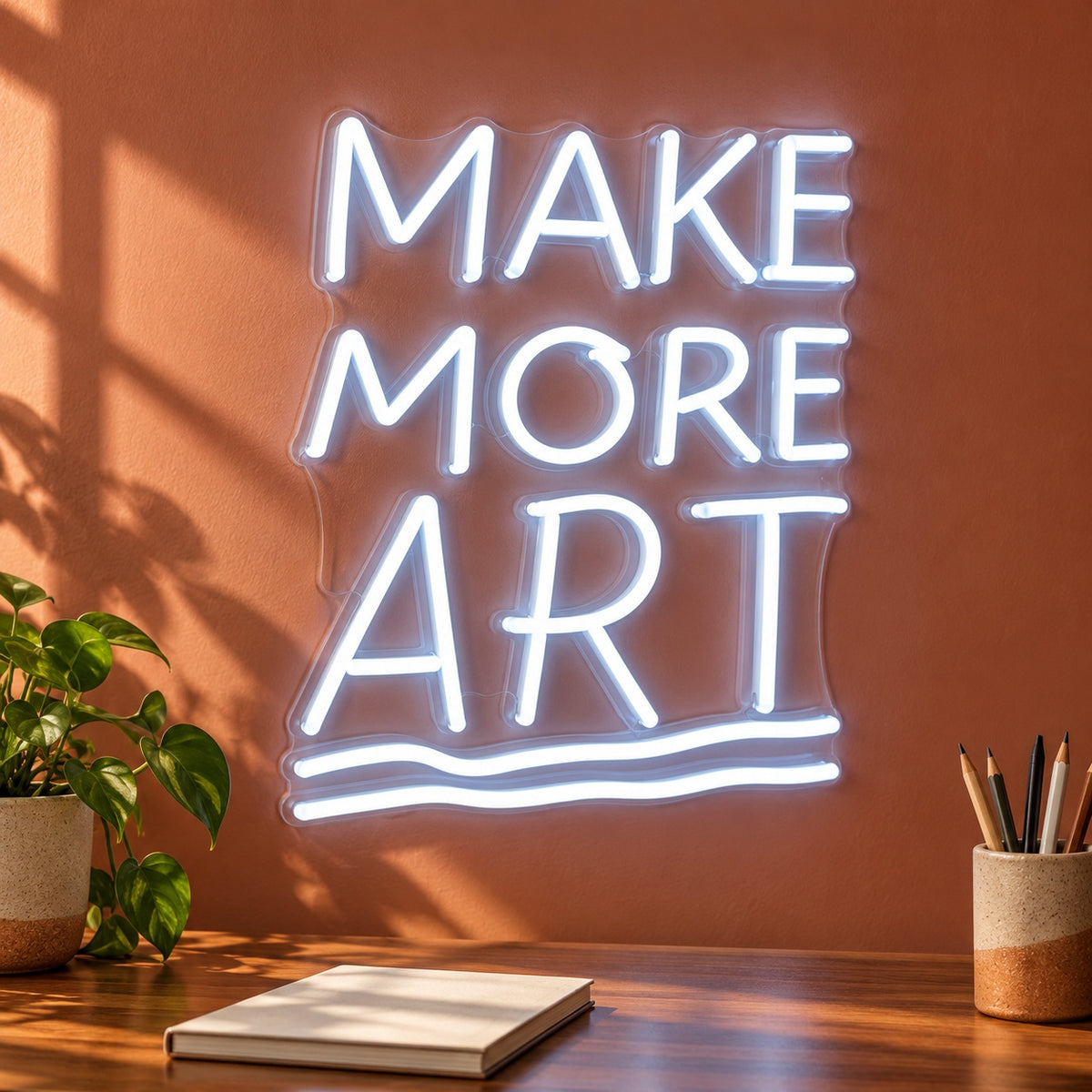 Make More Art LED Neon Sign - advertising view
