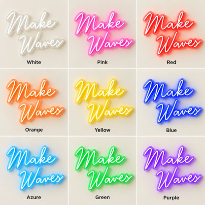 Make Waves LED Neon Sign - nine-color grid