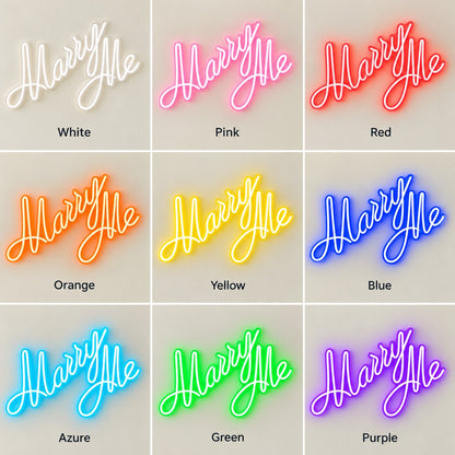 Marry Me LED Neon Sign - nine-color grid