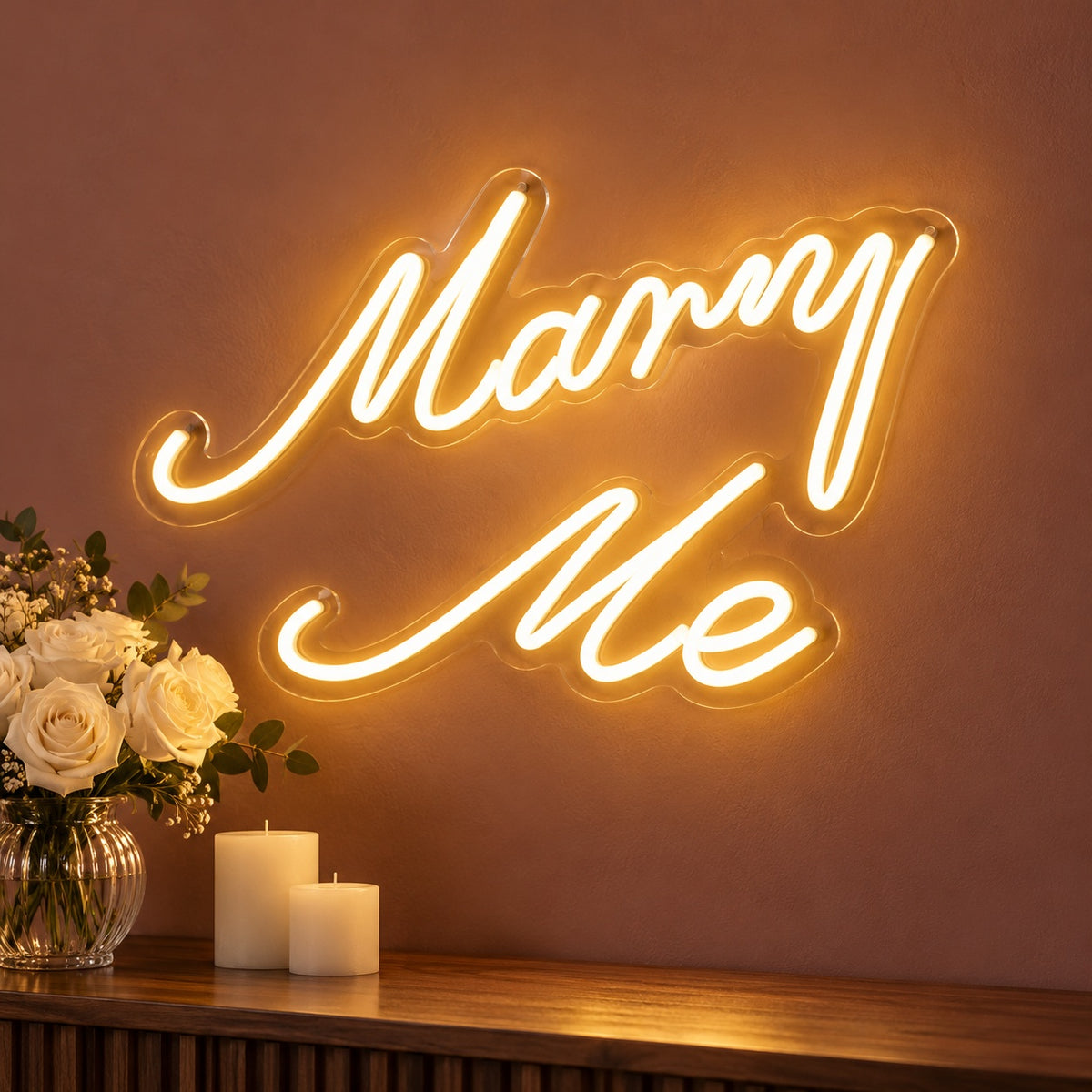 Marry Me LED Neon Sign - advertising view