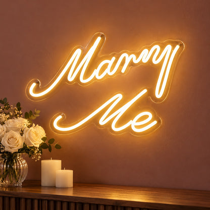 Marry Me LED Neon Sign - advertising view