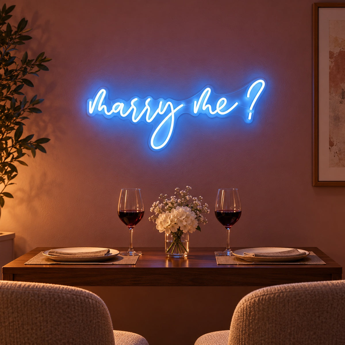 Marry Me LED Neon Sign - advertising view