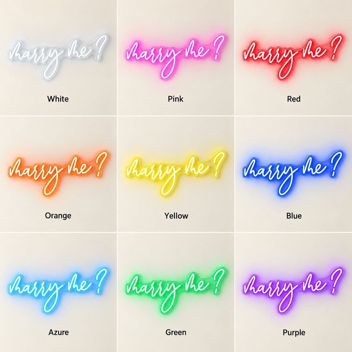 Marry Me LED Neon Sign - nine-color grid