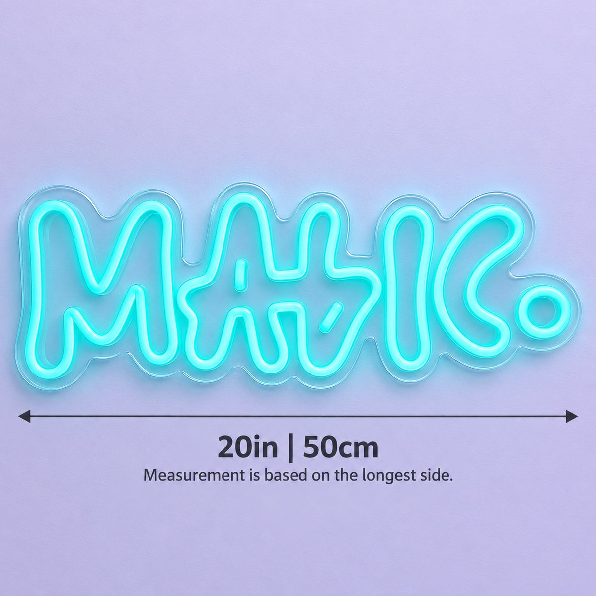 MHC LED Neon Sign - size guide