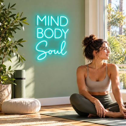 Mind Body Soul LED Neon Sign - lifestyle view