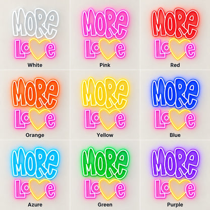 More Love LED Neon Sign - nine-color grid