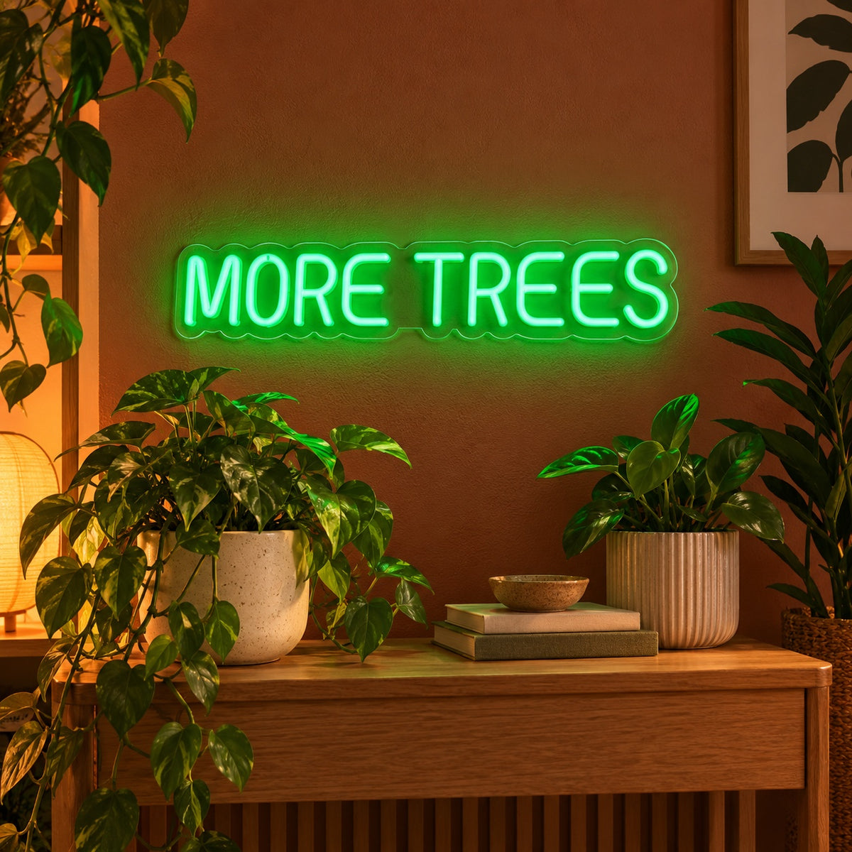More Trees LED Neon Sign - advertising view