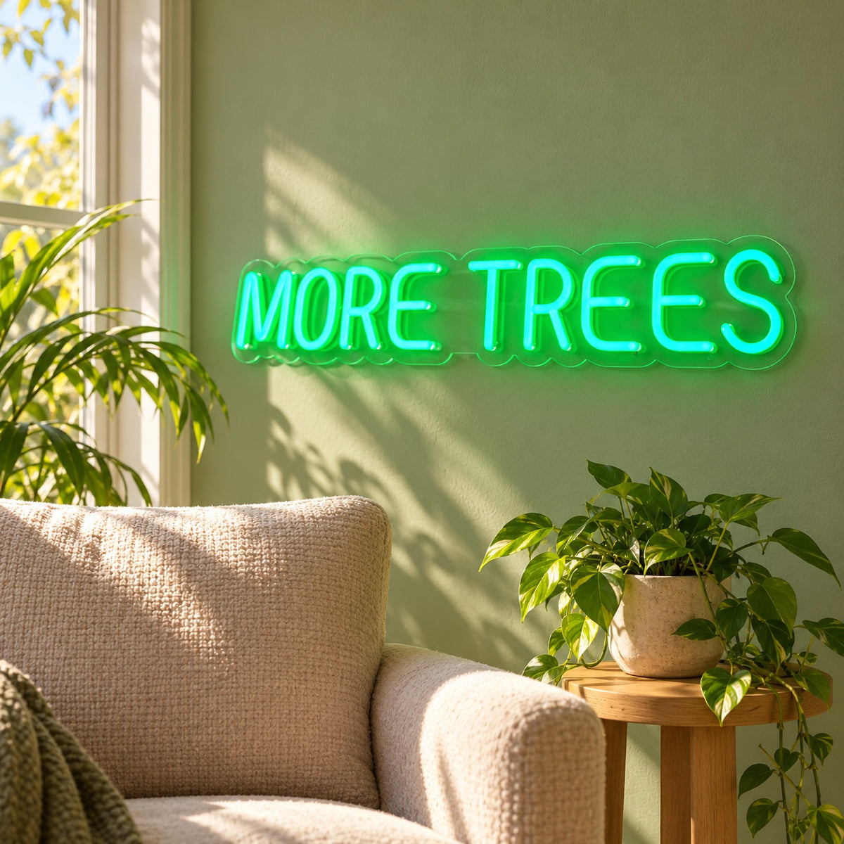 More Trees LED Neon Sign - lifestyle view