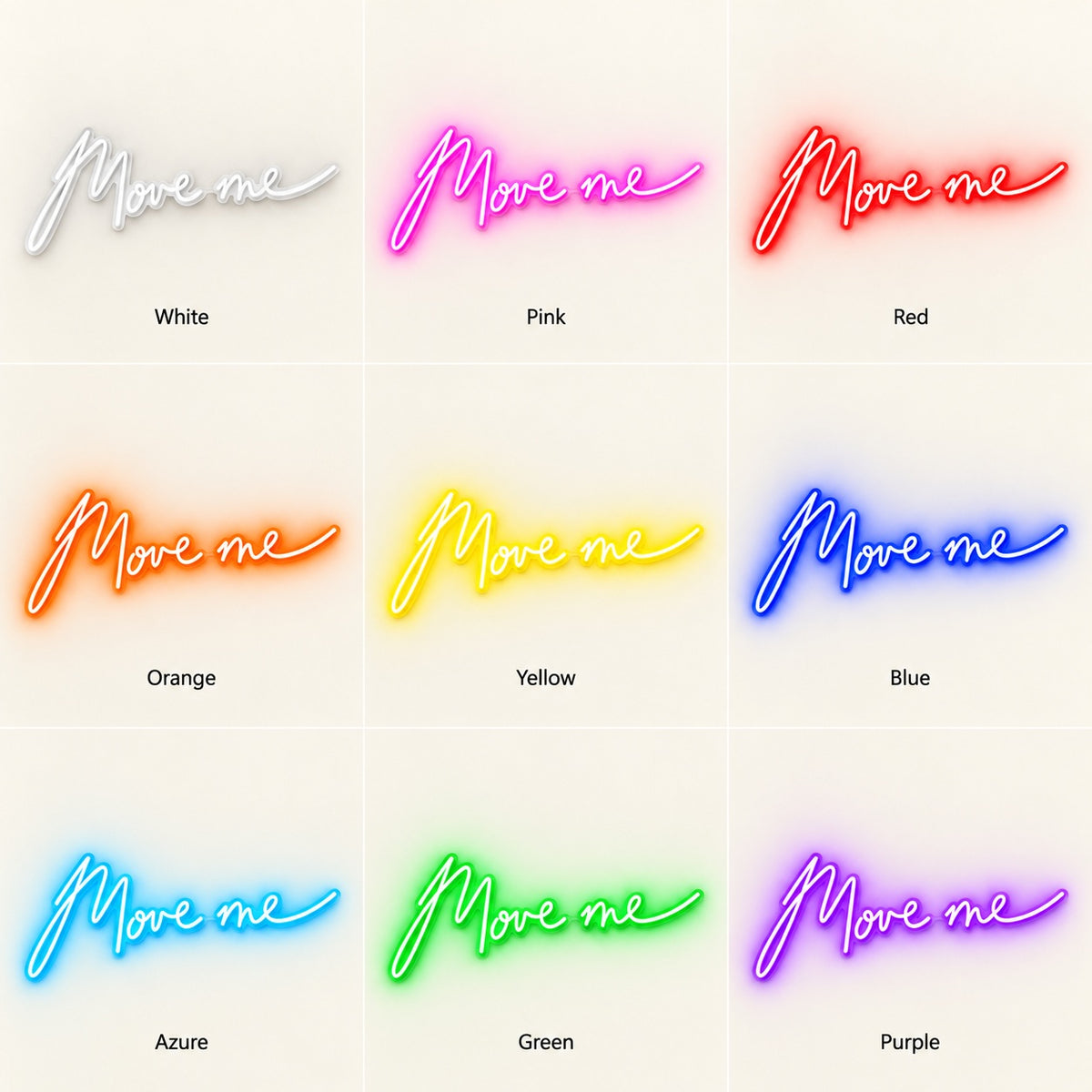 Move Me LED Neon Sign - nine-color grid