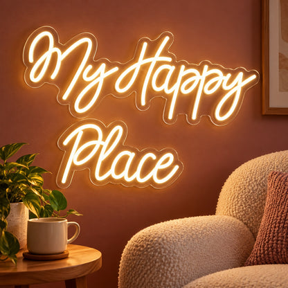 My Happy Place LED Neon Sign - advertising view