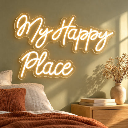 My Happy Place LED Neon Sign - lifestyle view