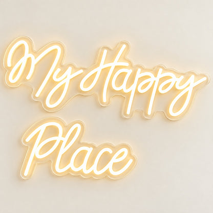 My Happy Place LED Neon Sign - natural light view