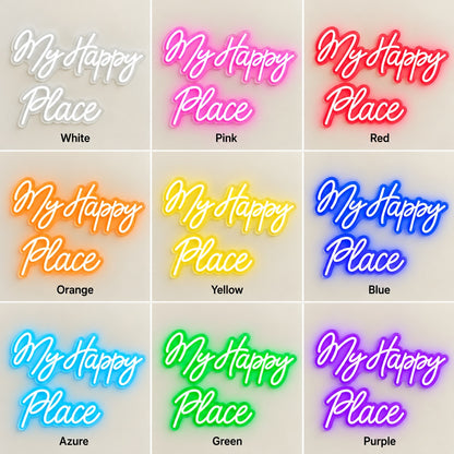 My Happy Place LED Neon Sign - nine-color grid