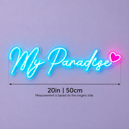 My Paradise LED Neon Sign - size guide