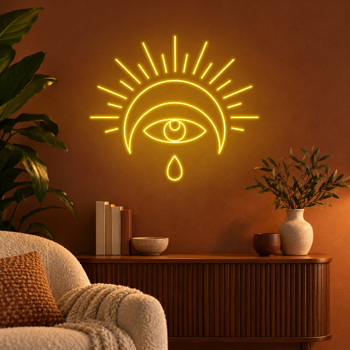 Mystic Eye Sun LED Neon Sign - advertising view