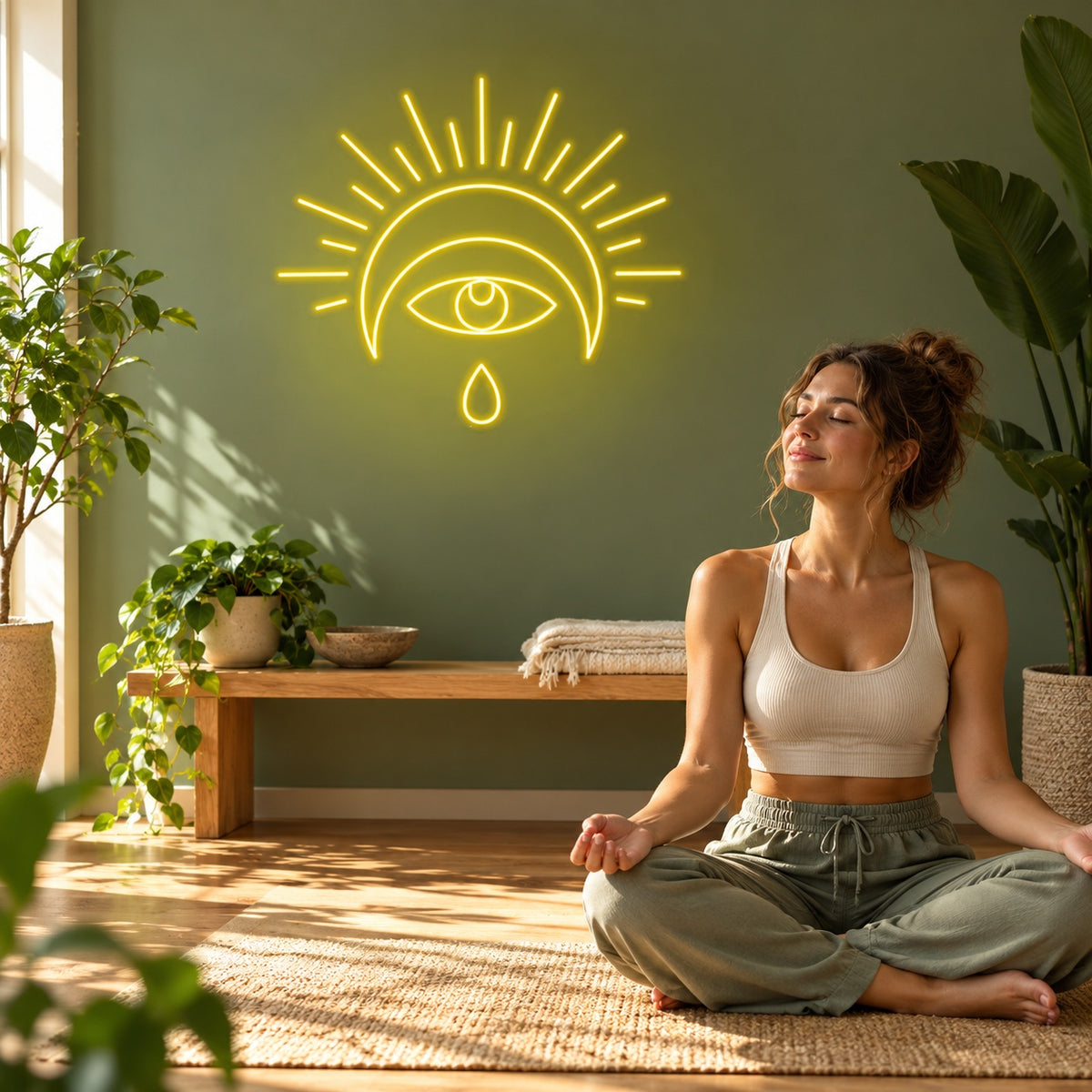 Mystic Eye Sun LED Neon Sign - lifestyle view