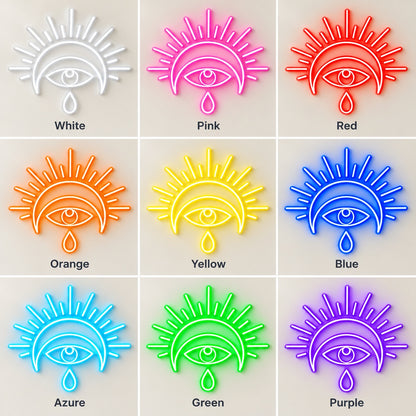 Mystic Eye Sun LED Neon Sign - nine-color grid