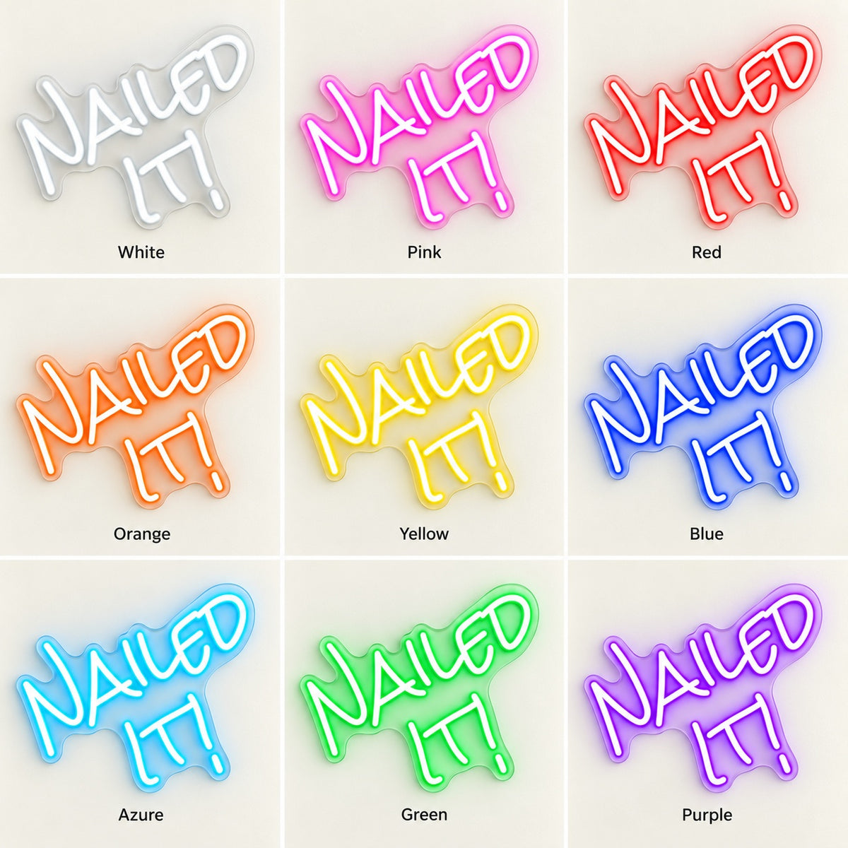 Nailed It LED Neon Sign - nine-color grid