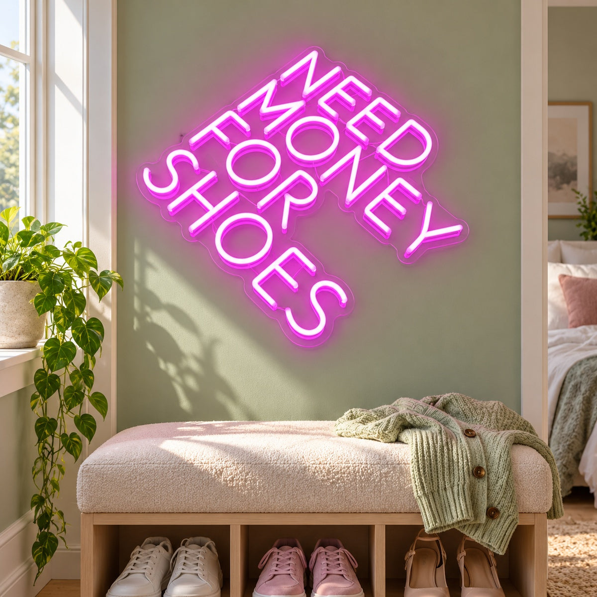Need Money For Shoes LED Neon Sign - lifestyle view