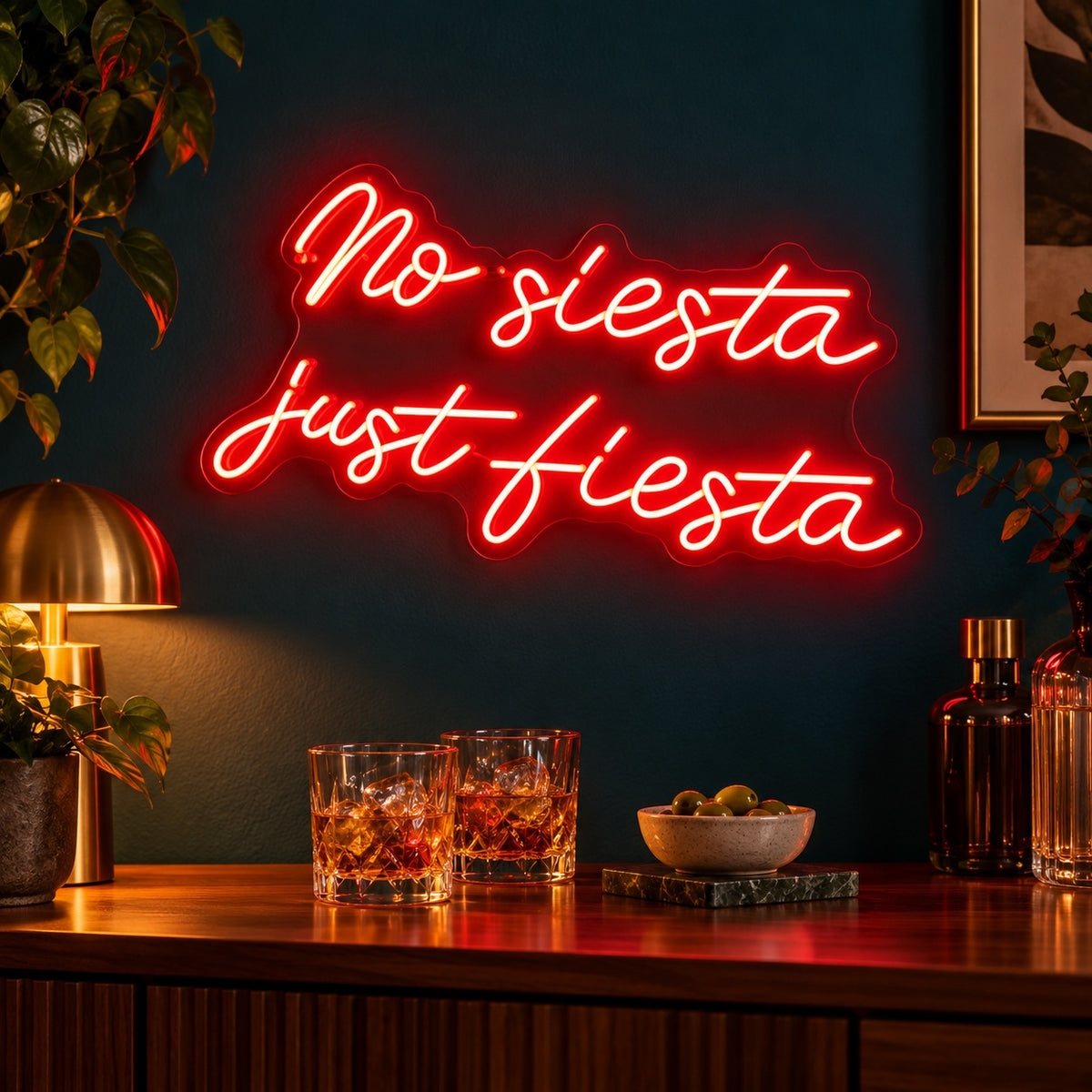 No Siesta Just Fiesta LED Neon Sign - advertising view