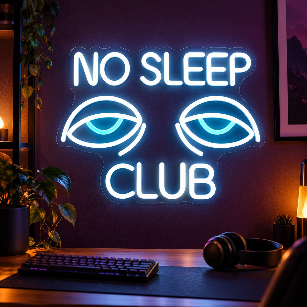 No Sleep Club LED Neon Sign - advertising view