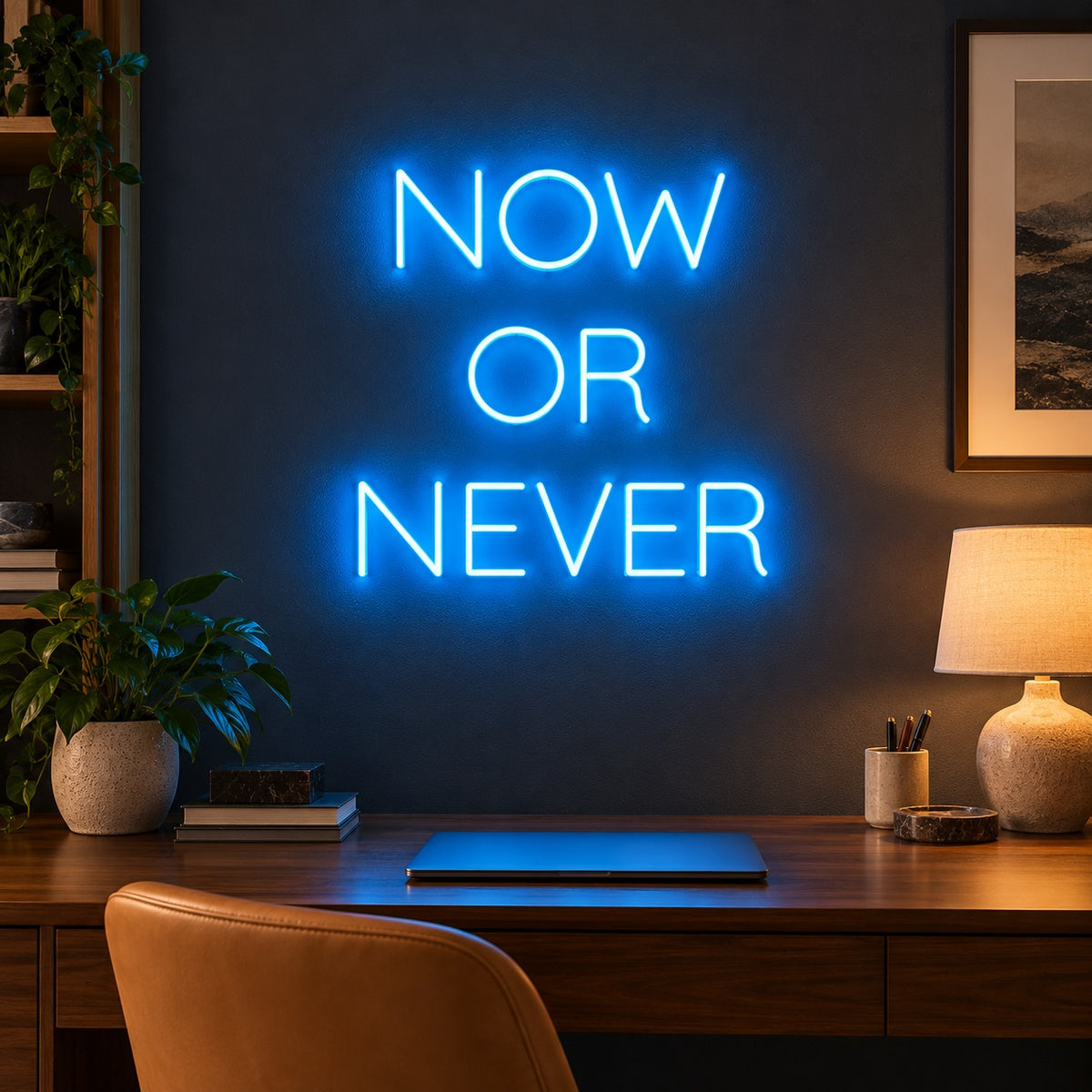 Now Or Never LED Neon Sign - advertising view