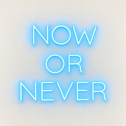 Now Or Never LED Neon Sign - natural light view