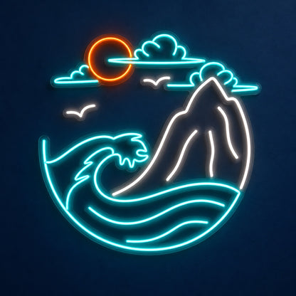 Ocean Wave Mountain LED Neon Sign - product hero