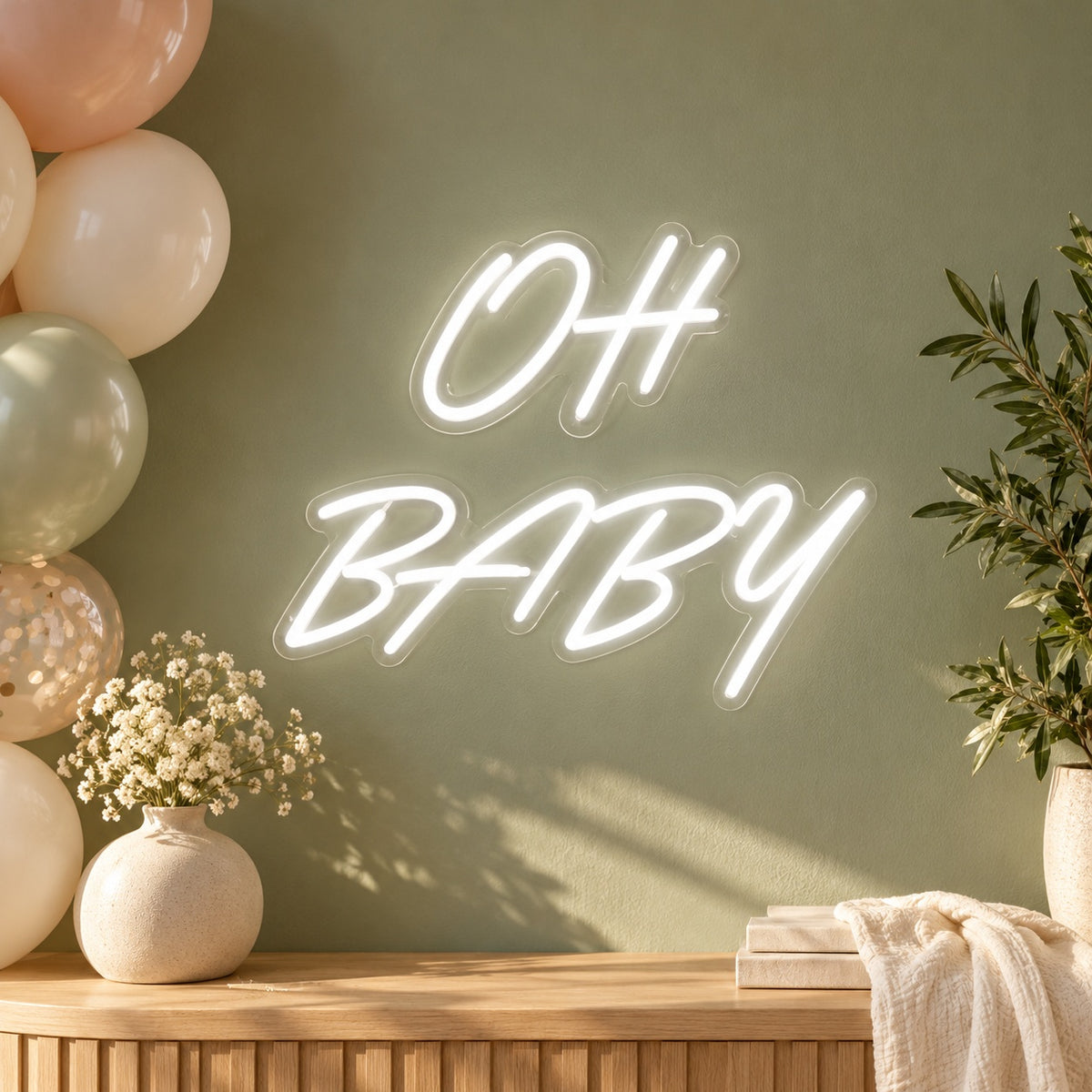 Oh Baby LED Neon Sign - advertising view