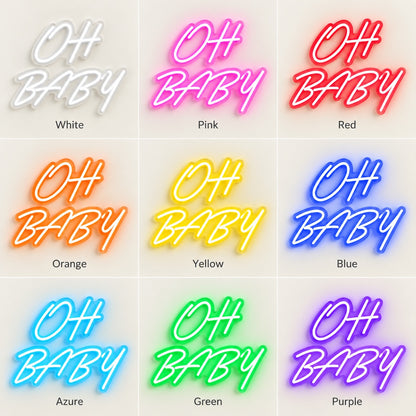 Oh Baby LED Neon Sign - nine-color grid