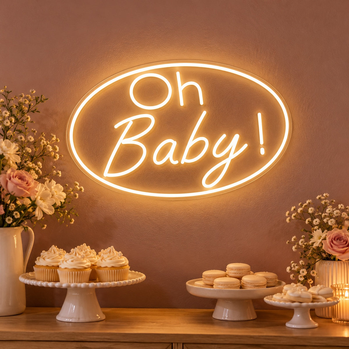 Oh Baby LED Neon Sign - advertising view