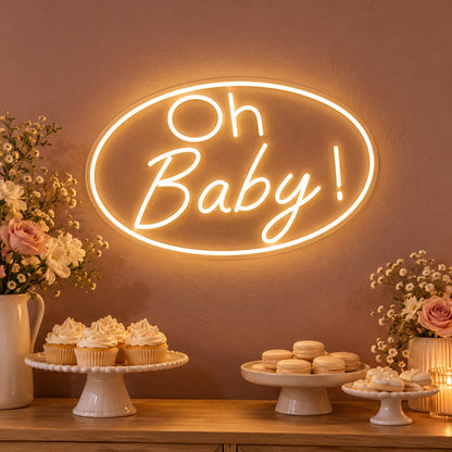 Oh Baby LED Neon Sign - advertising view