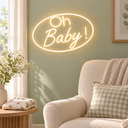 Oh Baby LED Neon Sign - lifestyle view