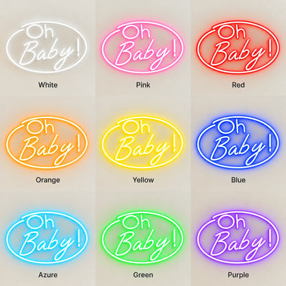 Oh Baby LED Neon Sign - nine-color grid