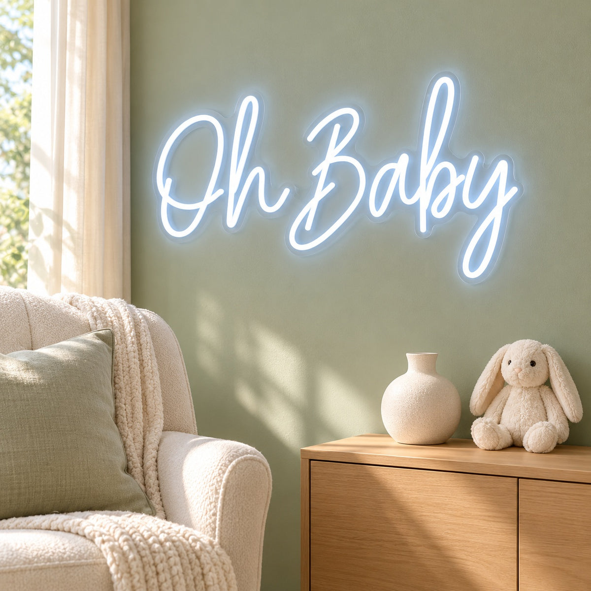 Oh Baby LED Neon Sign - lifestyle view