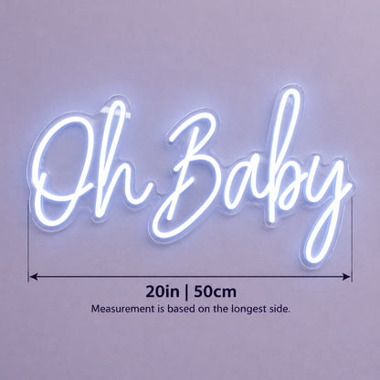 Oh Baby LED Neon Sign - size guide