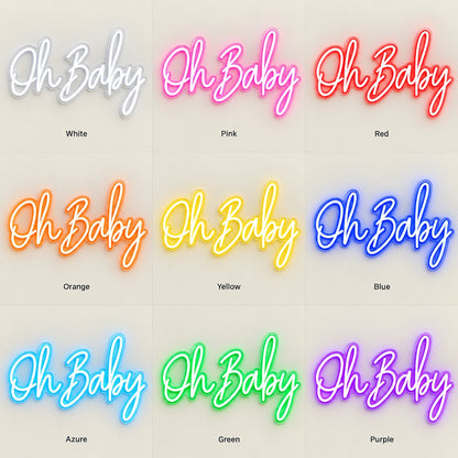 Oh Baby LED Neon Sign - nine-color grid