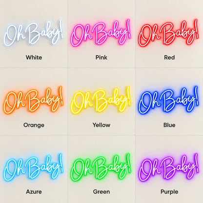 Oh Baby! LED Neon Sign - nine-color grid
