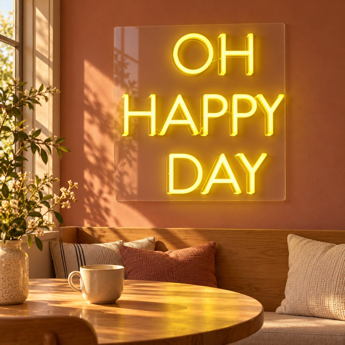 Oh Happy Day LED Neon Sign - advertising view