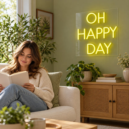 Oh Happy Day LED Neon Sign - lifestyle view