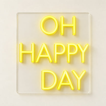 Oh Happy Day LED Neon Sign - natural light view