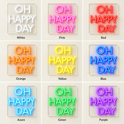 Oh Happy Day LED Neon Sign - nine-color grid